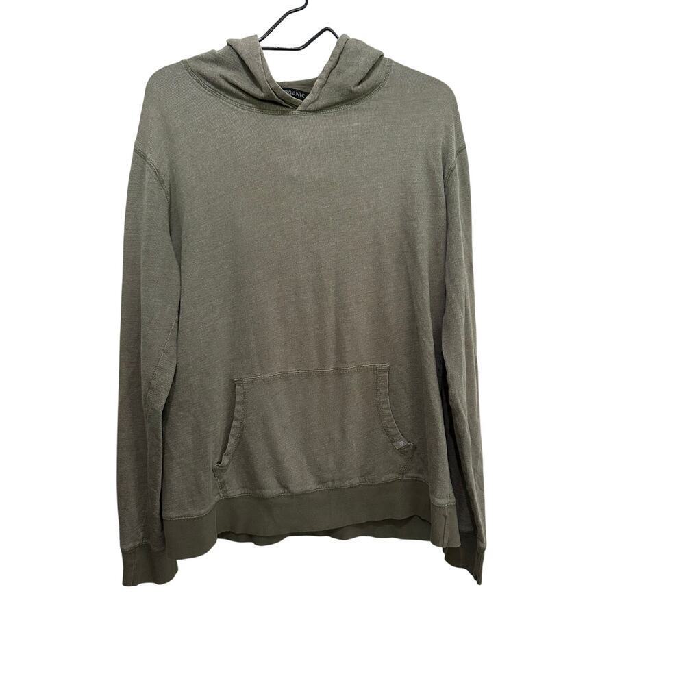 Pact Organic Men's Green 100% Cotton Kangaroo Pocket Sweatshirt Hoodie Size M